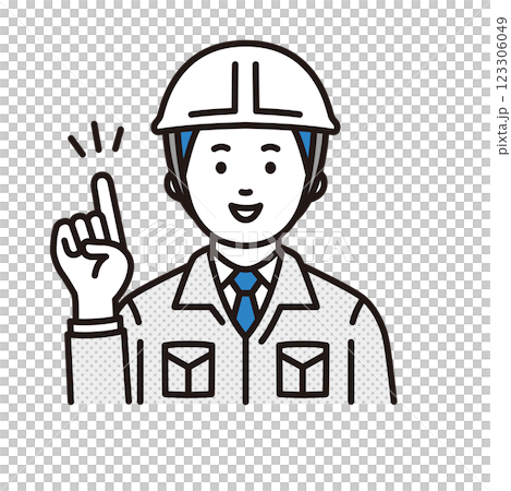 指を差す作業員 指を差す作業員 123306049