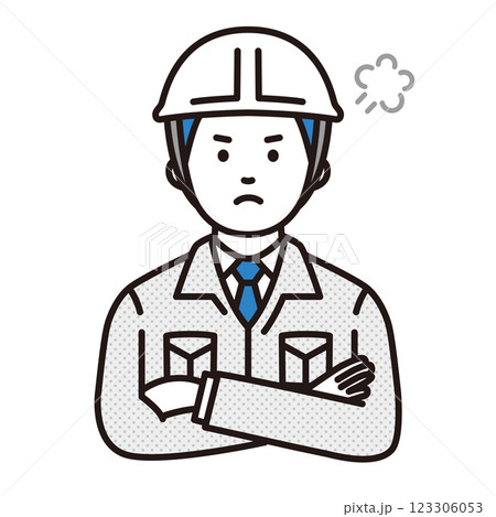 怒る作業員 怒る作業員 123306053