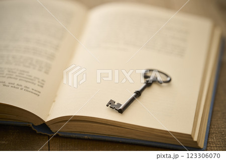 アンティークな本と鍵のイメージ 読書 アンティークな本と鍵のイメージ 読書 123306070