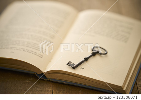 アンティークな本と鍵のイメージ 読書 アンティークな本と鍵のイメージ 読書 123306071