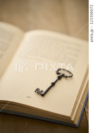 アンティークな本と鍵のイメージ 読書 アンティークな本と鍵のイメージ 読書 123306072