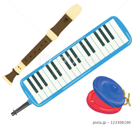 音楽の授業で使う楽器セット ベクター素材 123306190