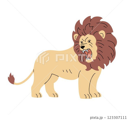 Angry lion with a mane Angry lion with a mane 123307111