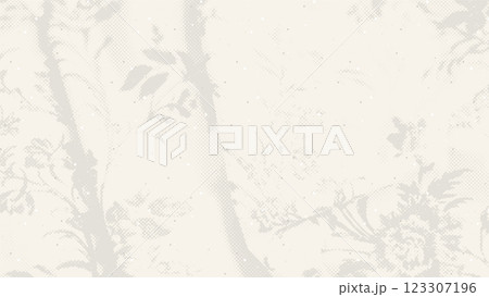 Light Beige rice paper with floral watermark texture. Washi eggshell background with grains, speckles, stencils, flecks. Ecru recycled handmade craft material backdrop, vector illustration. 123307196