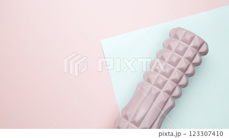 Healthy lifestyle. Fitness accessories foam roller for Myofascial release Healthy lifestyle. Fitness accessories foam roller for Myofascial release 123307410