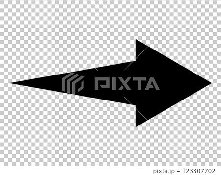 Simple right-facing black arrow on white background 123307702