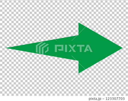 Simple right-facing green arrow on white background Simple right-facing green arrow on white background 123307703