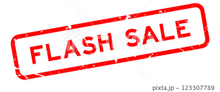 Grunge red flash sale word square rubber seal stamp on white background 123307789