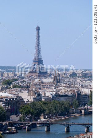 Aerial view of the Eiffel Tower in Paris Aerial view of the Eiffel Tower in Paris 123308241