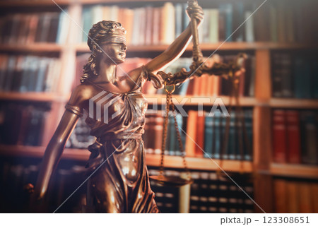 The Statue of Justice symbol. Legal law concept 123308651
