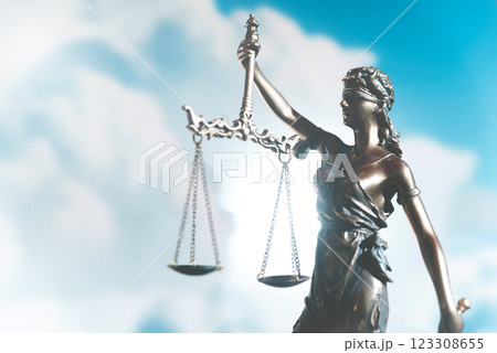 The Statue of Justice symbol. Legal law concept 123308655