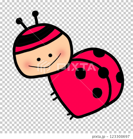かわいいてんとう虫のイラスト かわいいてんとう虫のイラスト 123308697