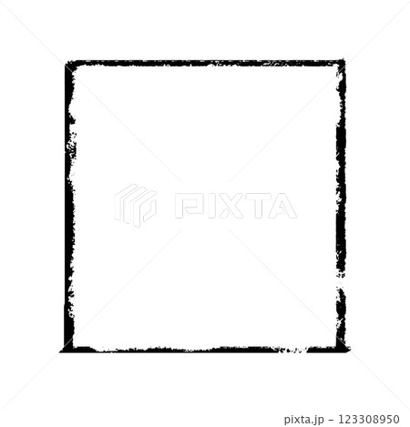 Vector illustration of grunge square black frame with torn edges effect. 123308950