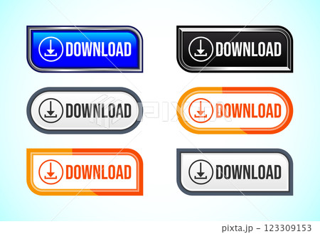 Download button design illustration, Download icon suitable for mobile app, and website UI design 123309153