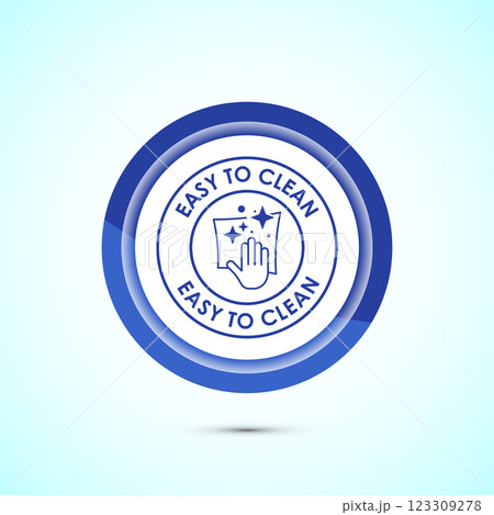 Easy cleaning icon design illustration. Clean surface icon sign symbol, Button design Easy cleaning icon design illustration. Clean surface icon sign symbol, Button design 123309278