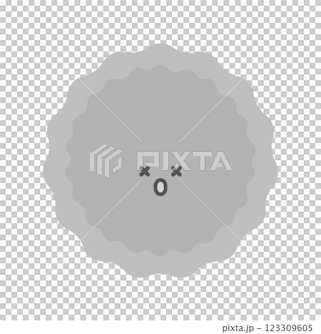 目を閉じているかわいいキャラクターの顔 - 感染、疲労やショック、メンタル不調など感情のイメージ素材 目を閉じているかわいいキャラクターの顔 - 感染、疲労やショック、メンタル不調など感情のイメージ素材 123309605