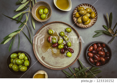 Green and black olives Green and black olives 123310152