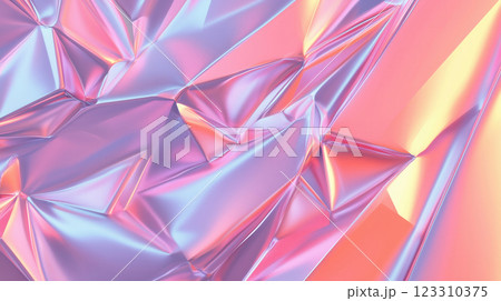 A futuristic abstract polygonal gradient background with sharp edges and vibrant color transitions. 123310375