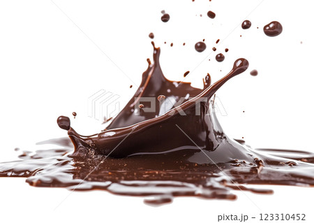 chocolate splash isolated on transparent background chocolate splash isolated on transparent background 123310452