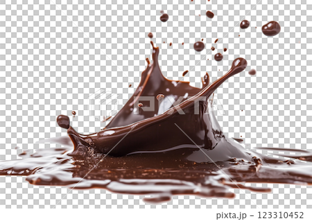 chocolate splash isolated on transparent background 123310452