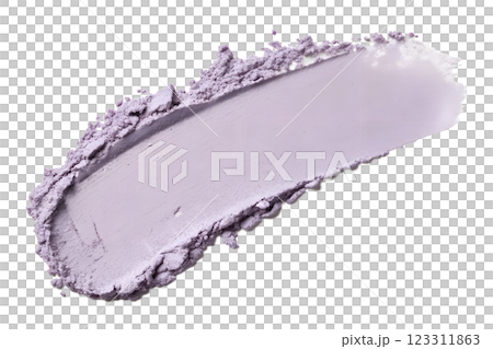 Light purple eye shadow swatch isolated on transparent background, makeup product, cosmetic palette, beauty theme 123311863