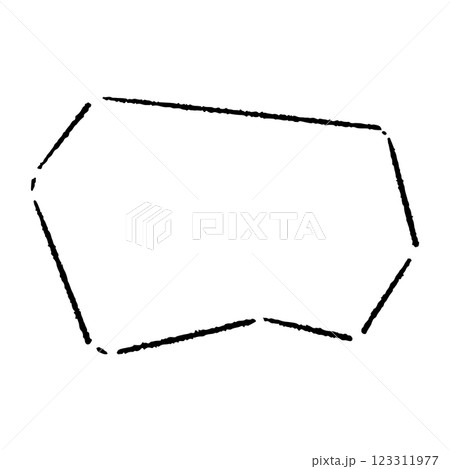 手描きのカクカクの吹き出し 123311977
