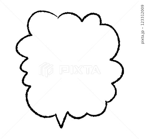 手描きのもこもこの吹き出し 123312009