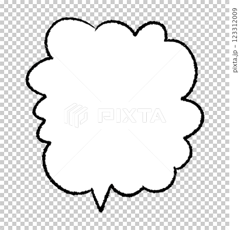 手描きのもこもこの吹き出し 123312009