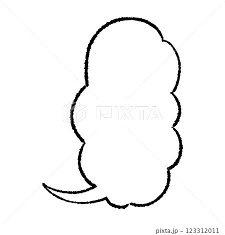 手描きのもこもこの吹き出し 123312011