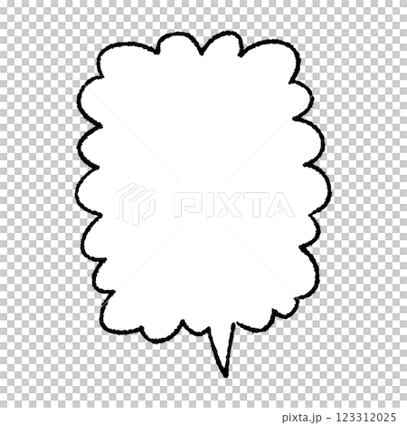 手描きのもこもこの吹き出し 123312025