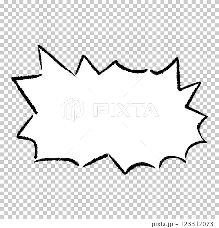 Hand-drawn jagged speech bubble 123312073