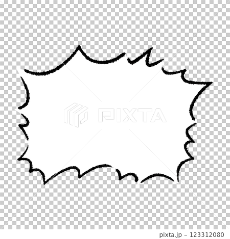 Hand-drawn jagged speech bubble 123312080