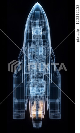 Detailed view of a futuristic spacecraft design showcasing internal structures and advanced technology 123312152