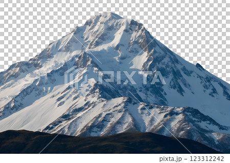 Majestic mountain peak isolated, stunning natural landscape, snow-capped summit, breathtaking view, serene wilderness 123312242
