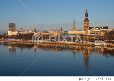 Winter View of Old Riga Across the Daugava River Winter View of Old Riga Across the Daugava River 123312353