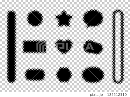 Halftone dotted blurred shapes set Halftone dotted blurred shapes set 123312510