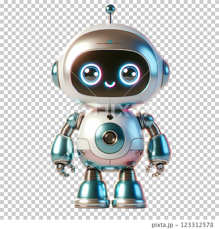 Cute metallic robot, futuristic design, playful robot, tech-themed art, sci-fi vibe Cute metallic robot, futuristic design, playful robot, tech-themed art, sci-fi vibe 123312578