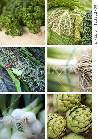 Vegetable on a collage 123312709