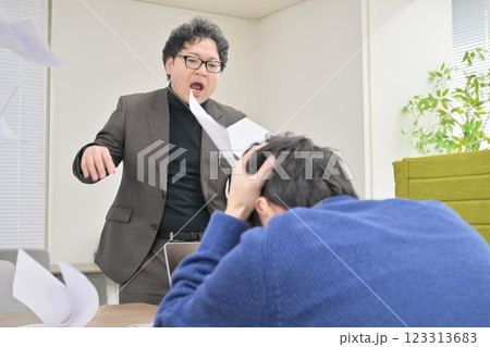 部下を叱責する男性 部下を叱責する男性 123313683