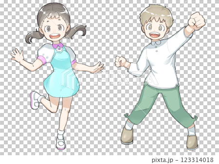 元気な男の子と女の子 123314018