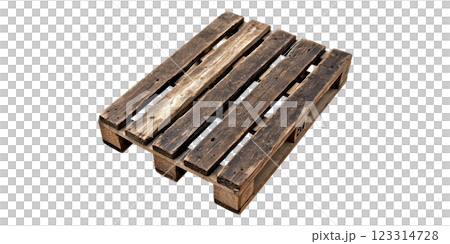 Wooden shipping pallet isolated on transparent background 123314728