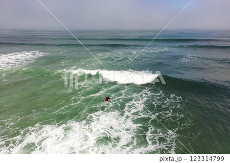 Surfer in the wavy sea Surfer in the wavy sea 123314799