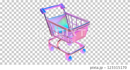 Colorful shopping cart isolated on transparent background 123315170