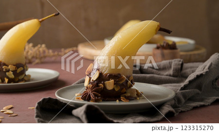 Poached conference pears 123315270