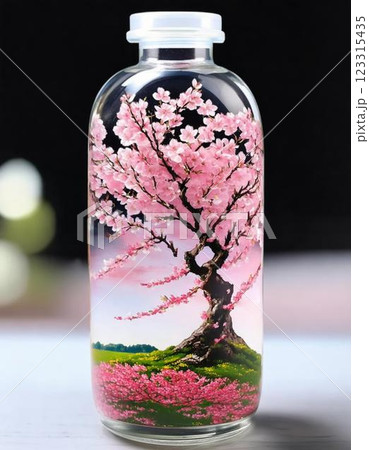 桜　ボトル　花世界 123315435