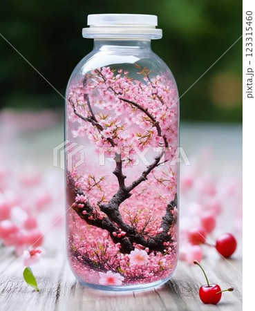 桜　ボトル　花世界 123315460