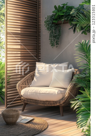 住宅イメージ 小さな癒しの空間 ウッドデッキ 住宅イメージ 小さな癒しの空間 ウッドデッキ 123315801