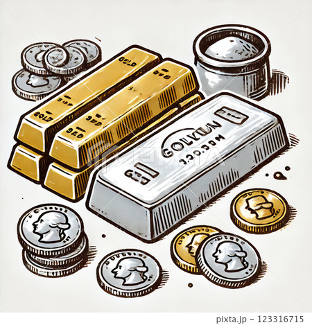 金・銀・プラチナ・金貨 金・銀・プラチナ・金貨 123316715