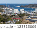 横須賀市長浦港付近の海と京浜急行電鉄【冬】 123316809