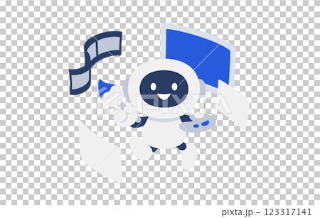 画像･イラスト･動画を生成するAIロボット【ベクターイラスト素材】 123317141
